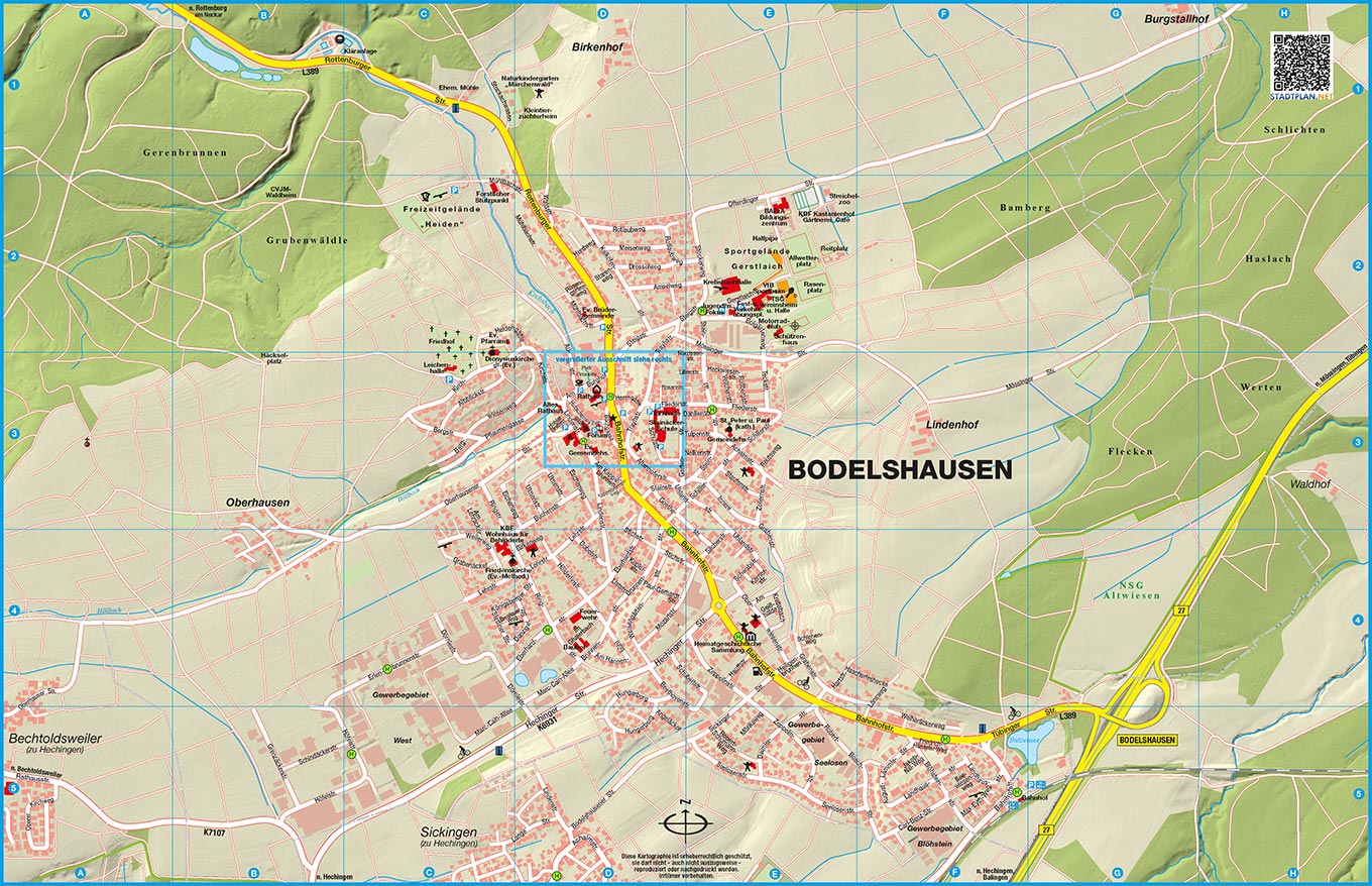Stadtplan von Bodelshausen
