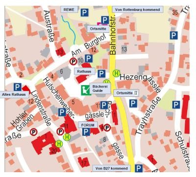 Karte Parkplätze Ortsmitte Karte Parkplätze Ortsmitte